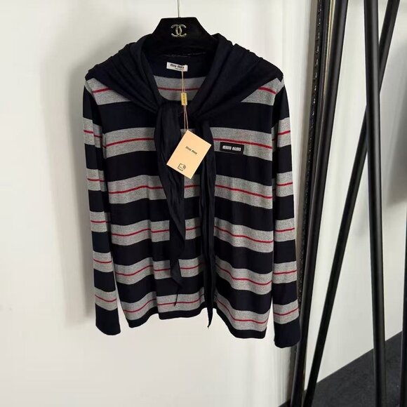 Miu Miu Women's Striped Long-Sleeve Base Layer - Picture 1 of 9